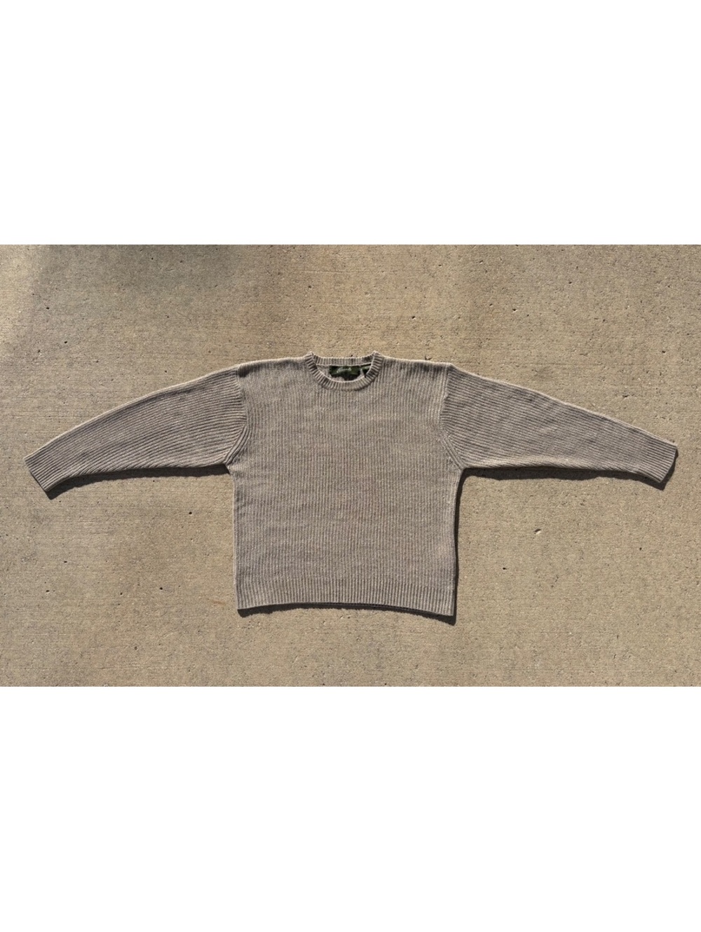 Vintage Penmans Ribbed Boxy Knit Sweater Large Taupe Brown